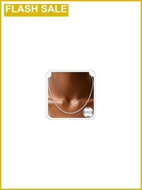 925 Sterling Silver Rope Chain Necklace 20 Inch Women's Jewelry